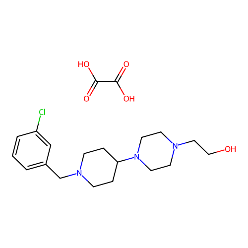 2-(4-(1-(3-Chlorobenzyl)piperidin-4-yl)piperazin-1-yl)ethanol oxalate structure
