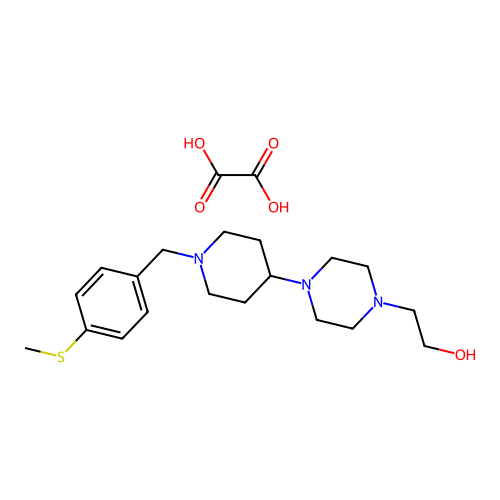 2-(4-(1-(4-(Methylthio)benzyl)piperidin-4-yl)piperazin-1-yl)ethanol oxalate structure