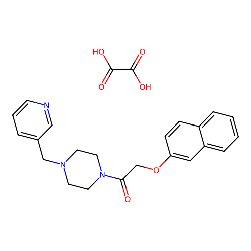 2-(Naphthalen-2-yloxy)-1-(4-(pyridin-3-ylmethyl)piperazin-1-yl)ethanone oxalate structure