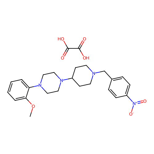 1-(2-Methoxyphenyl)-4-(1-(4-nitrobenzyl)piperidin-4-yl)piperazine oxalate structure