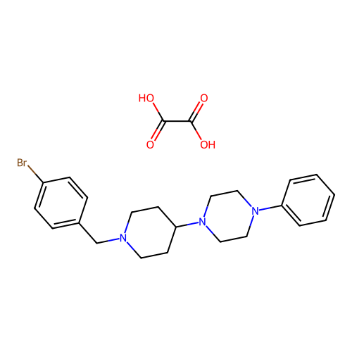 1-(1-(4-Bromobenzyl)piperidin-4-yl)-4-phenylpiperazine oxalate structure