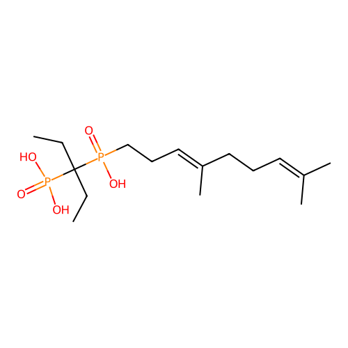4,8-Dimethylnona-3,7-dienyl-(1-ethyl-1-phosphonopropyl)phosphinic acid structure