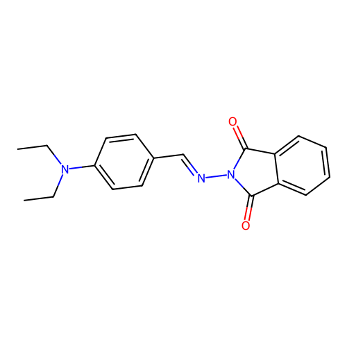 2-{[4-(diethylamino)benzylidene]amino}-1H-isoindole-1,3(2H)-dione structure