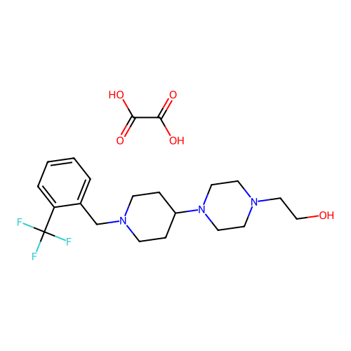 2-(4-(1-(2-(Trifluoromethyl)benzyl)piperidin-4-yl)piperazin-1-yl)ethanol oxalate structure