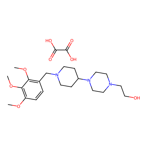 2-(4-(1-(2,3,4-Trimethoxybenzyl)piperidin-4-yl)piperazin-1-yl)ethanol oxalate structure