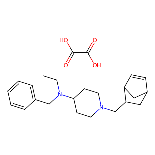 N-benzyl-1-(bicyclo[2.2.1]hept-5-en-2-ylmethyl)-N-ethylpiperidin-4-amine oxalate structure