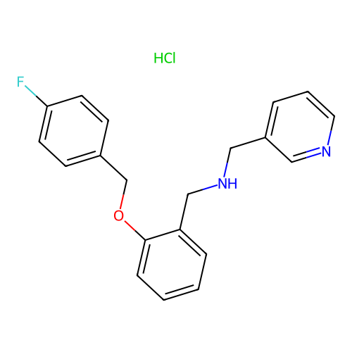 N-(2-((4-fluorobenzyl)oxy)benzyl)-1-(pyridin-3-yl)methanamine hydrochloride structure