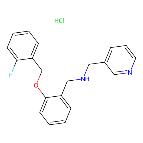N-(2-((2-fluorobenzyl)oxy)benzyl)-1-(pyridin-3-yl)methanamine hydrochloride structure