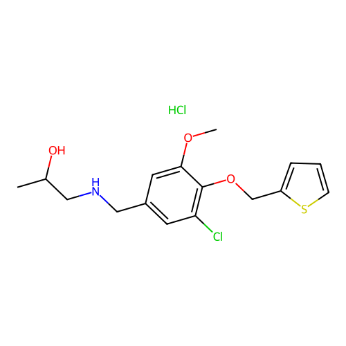 1-[[3-chloro-5-methoxy-4-(thiophen-2-ylmethoxy)phenyl]methylamino]propan-2-ol Hydrochloride structure