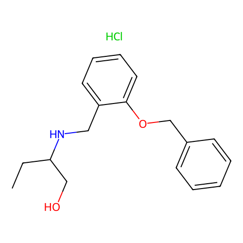 2-[(2-Phenylmethoxyphenyl)methylamino]butan-1-ol;hydrochloride structure