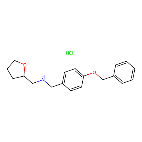 N-(4-(benzyloxy)benzyl)-1-(tetrahydrofuran-2-yl)methanamine hydrochloride structure