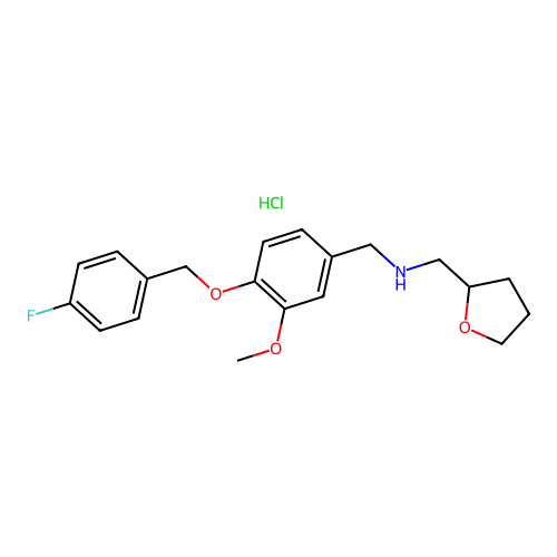 N-(4-((4-fluorobenzyl)oxy)-3-methoxybenzyl)-1-(tetrahydrofuran-2-yl)methanamine hydrochloride structure