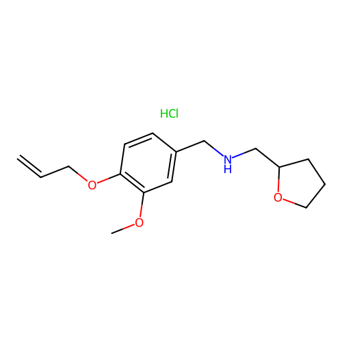 {[3-methoxy-4-(prop-2-en-1-yloxy)phenyl]methyl}(oxolan-2-ylmethyl)amine hydrochloride structure