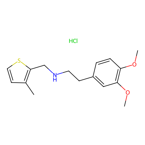 [2-(3,4-Dimethoxyphenyl)ethyl][(3-methylthiophen-2-yl)methyl]amine hydrochloride structure