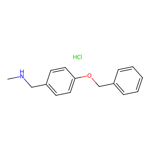{[4-(Benzyloxy)phenyl]methyl}(methyl)amine hydrochloride structure