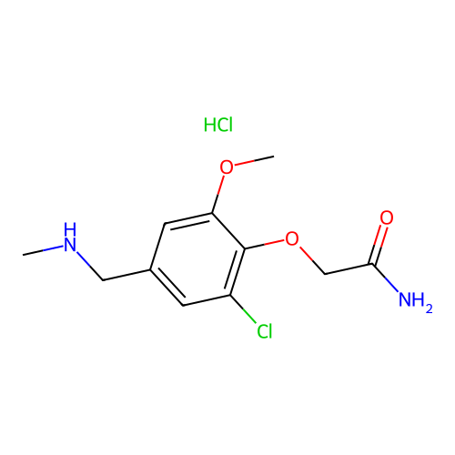 2-(2-Chloro-6-methoxy-4-((methylamino)methyl)phenoxy)acetamide hydrochloride structure