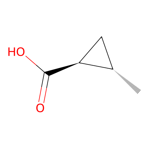 (1S,2S)-2-methylcyclopropane-1-carboxylic acid structure
