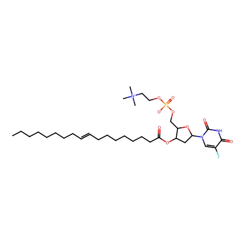 [5-(5-氟-2,4-二氧代嘧啶-1-基)-3-[(E)-十八-9-烯酰]氧代环戊烷-2-基]甲基 2-(三甲基铵基)乙基磷酸盐 structure