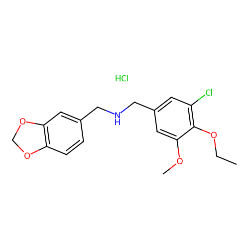 1-(1,3-benzodioxol-5-yl)-N-[(3-chloro-4-ethoxy-5-methoxyphenyl)methyl]methanamine hydrochloride structure
