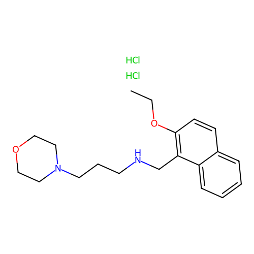 N-((2-ethoxynaphthalen-1-yl)methyl)-3-morpholinopropan-1-amine dihydrochloride structure
