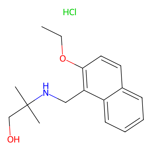 2-(((2-Ethoxynaphthalen-1-yl)methyl)amino)-2-methylpropan-1-ol hydrochloride structure