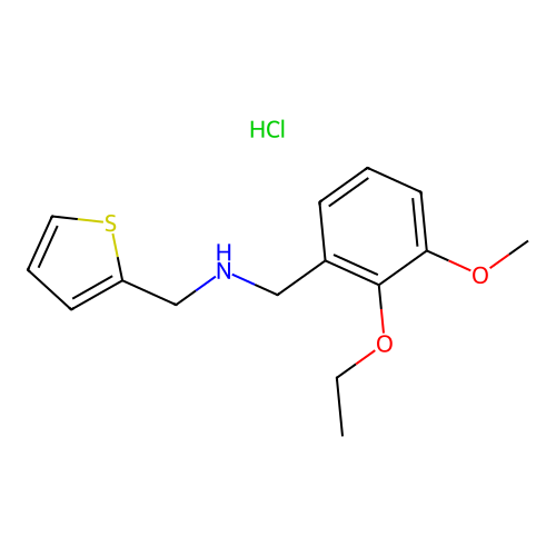 N-(2-ethoxy-3-methoxybenzyl)-1-(thiophen-2-yl)methanamine hydrochloride structure