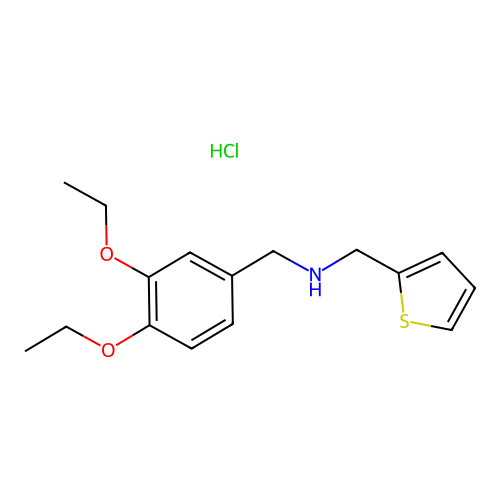 N-(3,4-diethoxybenzyl)-1-(thiophen-2-yl)methanamine hydrochloride structure