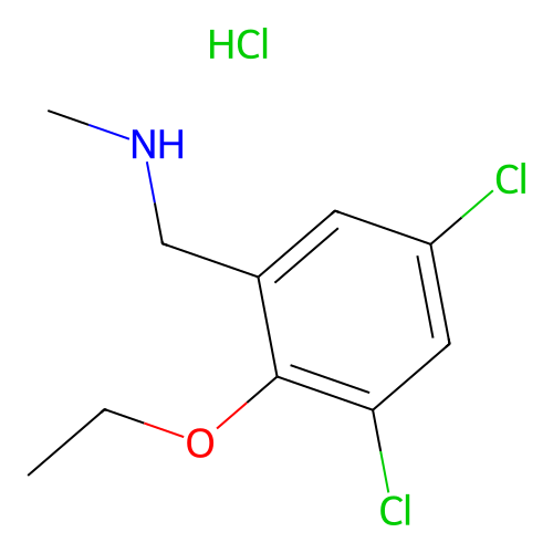 1-(3,5-dichloro-2-ethoxyphenyl)-N-methylmethanamine;hydrochloride structure