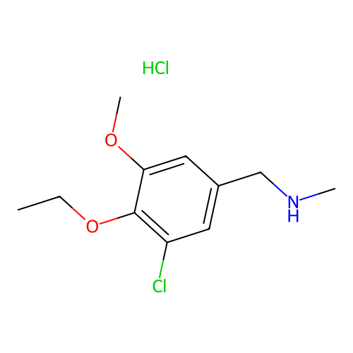 1-(3-chloro-4-ethoxy-5-methoxyphenyl)-N-methylmethanamine;hydrochloride structure