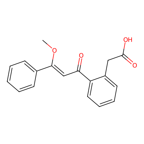 Benzeneacetic acid, 2-(3-methoxy-1-oxo-3-phenyl-2-propen-1-yl)- structure