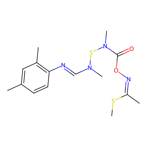 Ethanimidothioic acid, N-((((((((2,4-dimethylphenyl)imino)methyl)methylamino)thio)methylamino)carbonyl)oxy)-, methyl ester structure