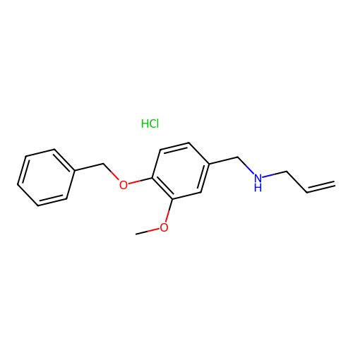 {[4-(Benzyloxy)-3-methoxyphenyl]methyl}(prop-2-en-1-yl)amine hydrochloride structure