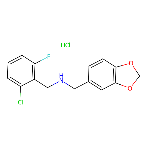 1-(1,3-benzodioxol-5-yl)-N-[(2-chloro-6-fluorophenyl)methyl]methanamine hydrochloride structure