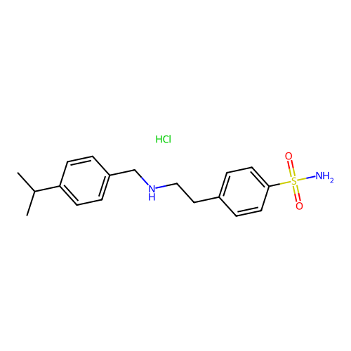 4-{2-[(4-Isopropylbenzyl)amino]ethyl}benzenesulfonamide hydrochloride structure