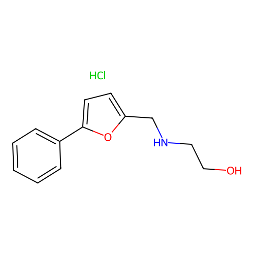 2-(((5-Phenylfuran-2-yl)methyl)amino)ethanol hydrochloride structure
