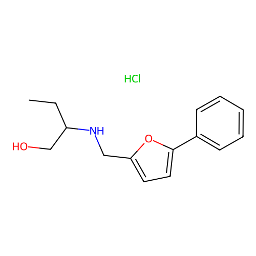 2-(((5-Phenylfuran-2-yl)methyl)amino)butan-1-ol hydrochloride structure