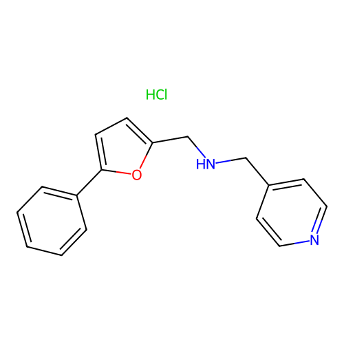 1-(5-phenylfuran-2-yl)-N-(pyridin-4-ylmethyl)methanamine hydrochloride structure