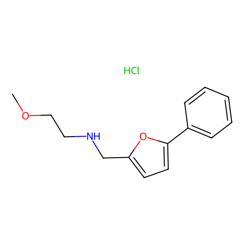 2-methoxy-N-((5-phenylfuran-2-yl)methyl)ethanamine hydrochloride structure