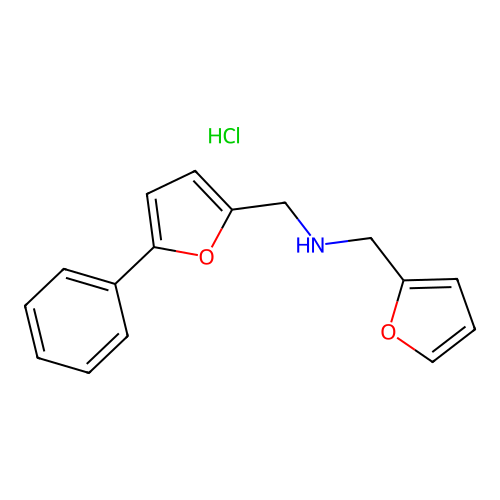 1-(furan-2-yl)-N-((5-phenylfuran-2-yl)methyl)methanamine hydrochloride structure