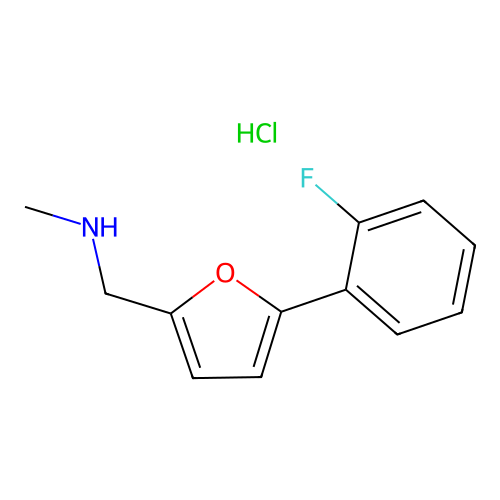 {[5-(2-Fluorophenyl)furan-2-YL]methyl}(methyl)amine hydrochloride structure