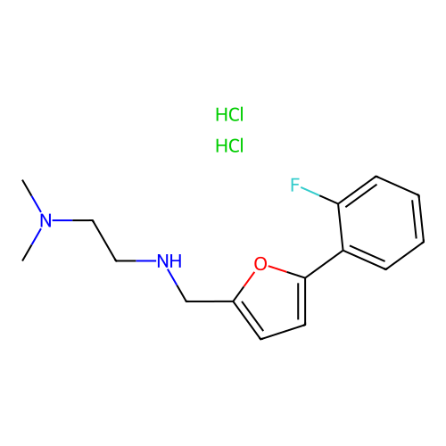 N-[[5-(2-fluorophenyl)-2-furyl]methyl]-N',N'-dimethyl-ethane-1,2-diamine Dihydrochloride structure