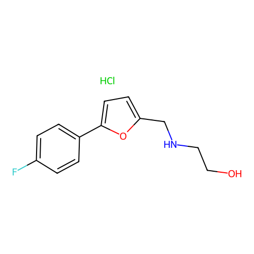 2-(((5-(4-Fluorophenyl)furan-2-yl)methyl)amino)ethanol hydrochloride structure