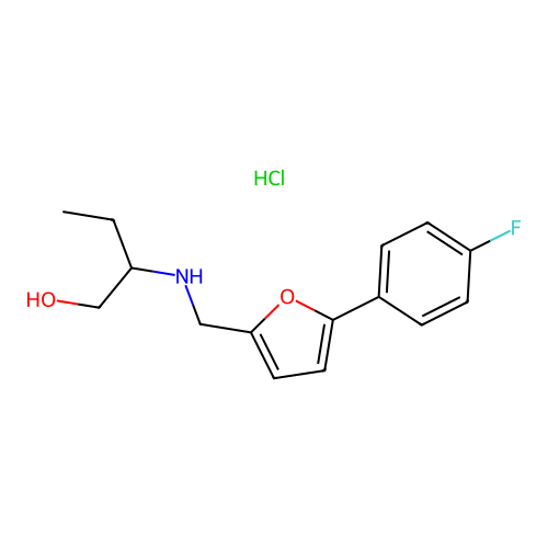 2-(((5-(4-Fluorophenyl)furan-2-yl)methyl)amino)butan-1-ol hydrochloride structure