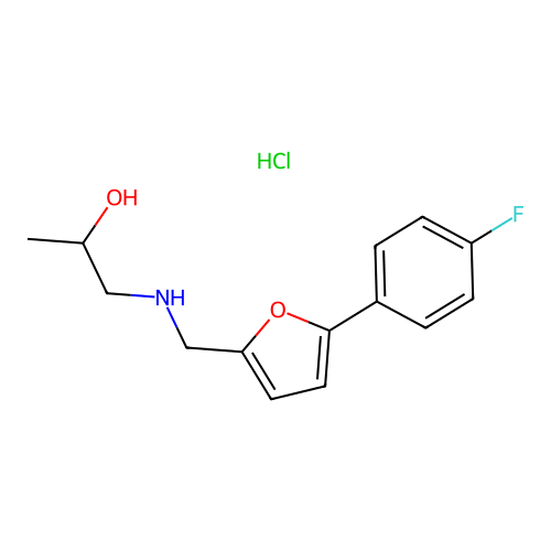 1-(((5-(4-Fluorophenyl)furan-2-yl)methyl)amino)propan-2-ol hydrochloride structure