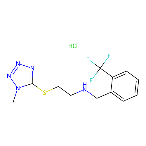 C12H15ClF3N5S structure