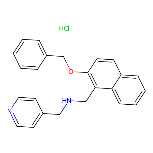 1-(2-(benzyloxy)naphthalen-1-yl)-N-(pyridin-4-ylmethyl)methanamine hydrochloride structure