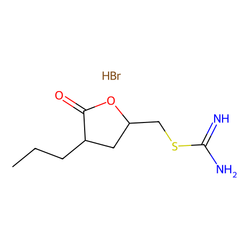2-(5-Oxo-4-propyl-tetrahydro-furan-2-ylmethyl)-isothiourea structure