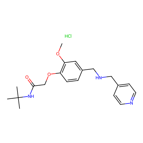 2-[2-methoxy-4-[(pyridin-4-ylmethylamino)methyl]phenoxy]-N-tert-butyl-acetamide Hydrochloride structure