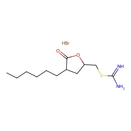 2-(4-Hexyl-5-oxo-tetrahydro-furan-2-ylmethyl)-isothiourea structure