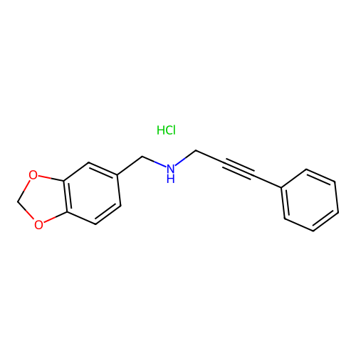 N-(benzo[d][1,3]dioxol-5-ylmethyl)-3-phenylprop-2-yn-1-amine hydrochloride structure